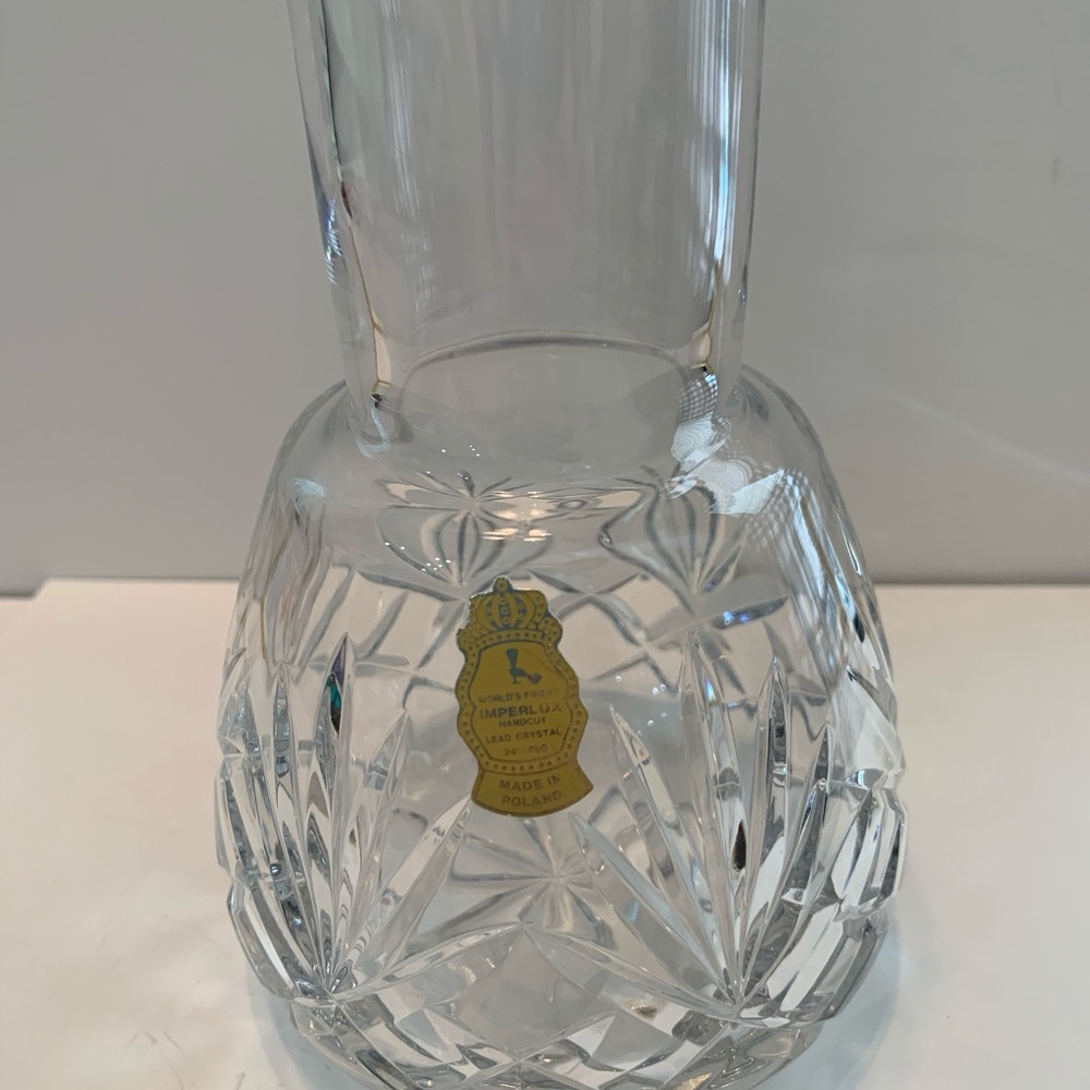 Vintage Imperlux Hand Cut Crystal Vase Poland